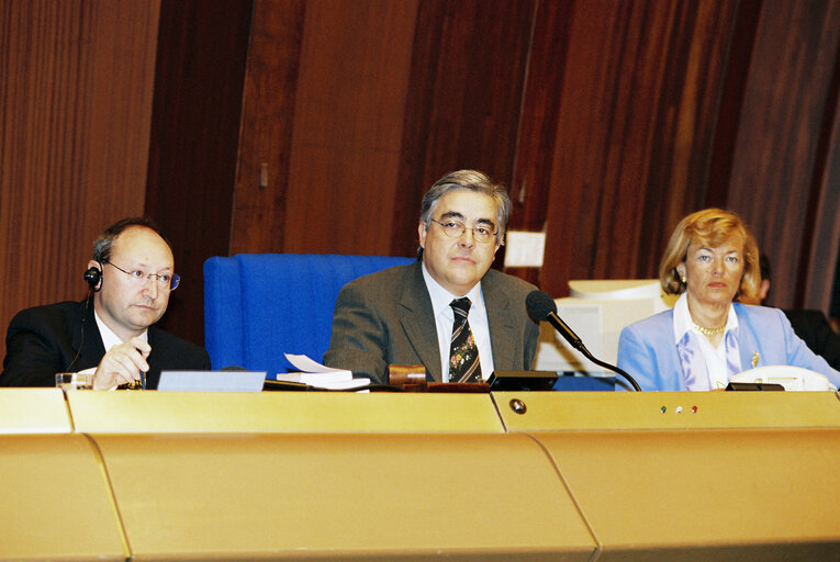 Valokuva 1: Luis MARINHO presiding over the plenary session of the EP in Strasbourg.