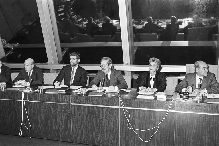 Meeting at the European Parliament in Strasbourg in october 1986