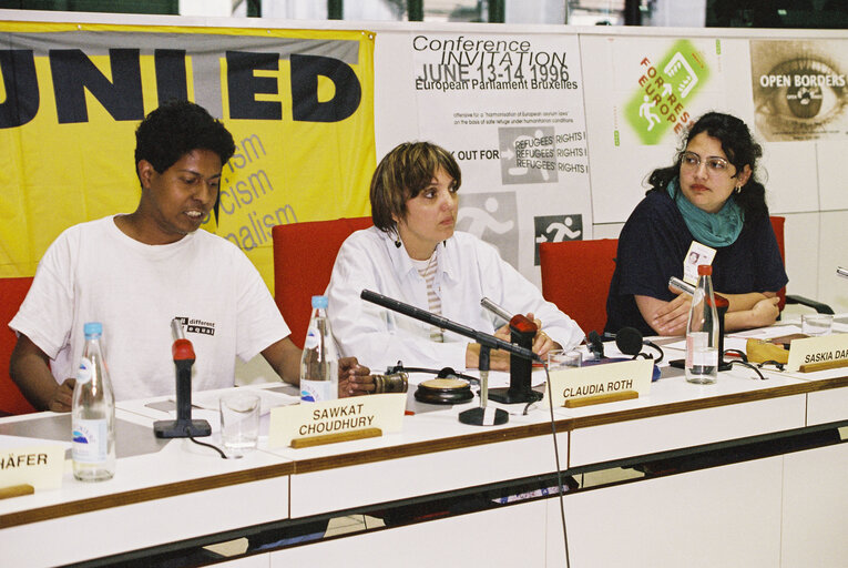 Speak Out for Refugees Rights in Brussels in June 1996.