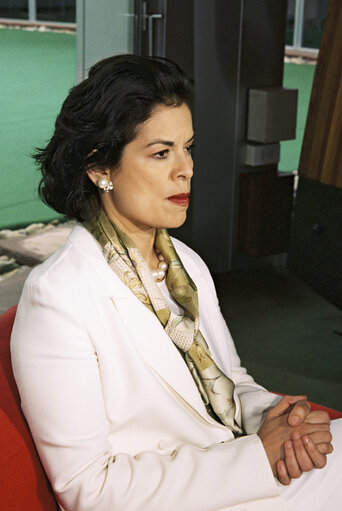 Fotografie 1: Interview of Bianca JAGGER at the European Parliament in Strasbourg