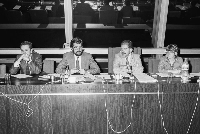 Meeting at the European Parliament in Strasbourg in October 1986.