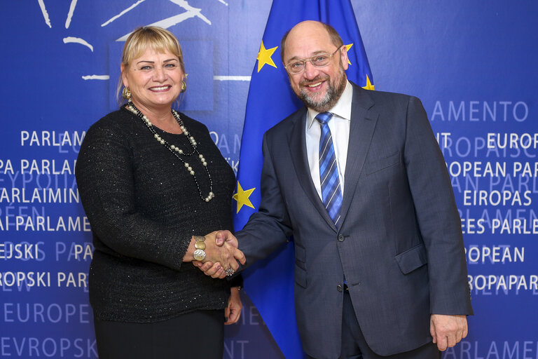 Fotogrāfija 1: Martin SCHULZ - EP President meets with MEP Soraya POST