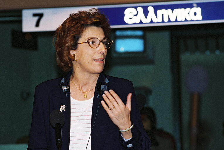 Marie-Noelle LIENEMANN in plenary session at the EP in Strasbourg.