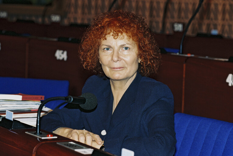 Photo 5: Christa RANDZIO-PLATH during a meeting in Strasbourg in June 1996.