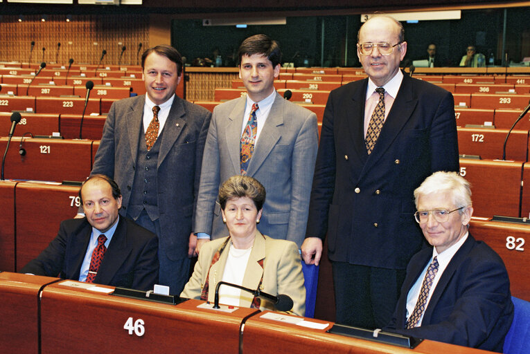 Fotó 3: The MEPs Paul RUBIG, Michael SPINDELEGGER, Agnes SCHIERHUBER, Reinhard RACK in Strasbourg in April 1996.