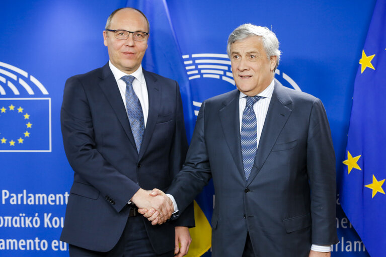 Antonio TAJANI, EP President meets with Andriy PARUBIY, speaker of Ukrainian Parliament