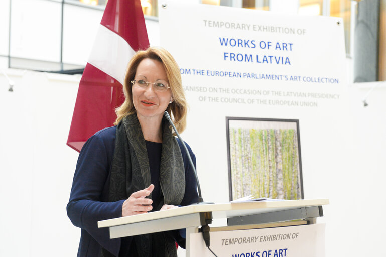 Launch of the temporary exhibition of Works of Art from Latvia.