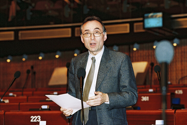 Andre FOURCANS in plenary session at the EP in Strasbourg.