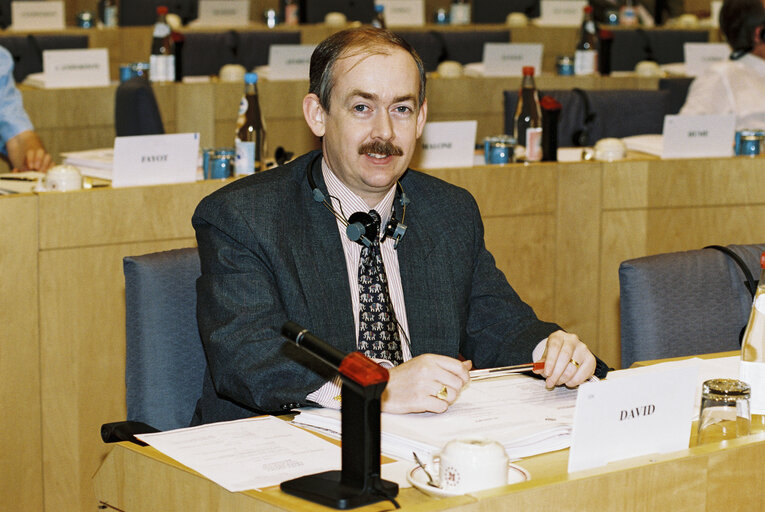 The MEP Wayne DAVID during a meeting in Brussels in June 1996.