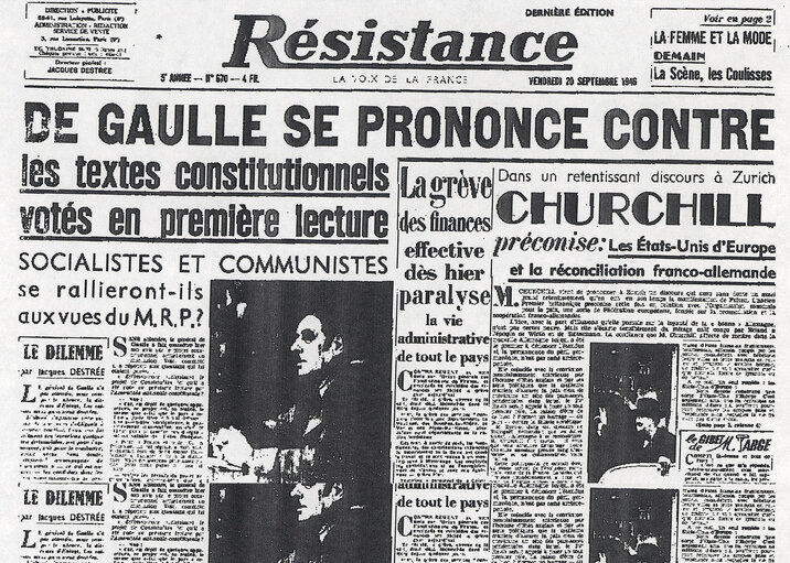 Photo 1 : An issue of the daily newspaper Résistance