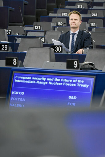 Photo 11 : EP plenary session- European security and the future of the Intermediate-Range Nuclear Forces Treaty - Statement by the VicePresident of the Commission/High Representative of the Union for Foreign Affairs and Security Policy