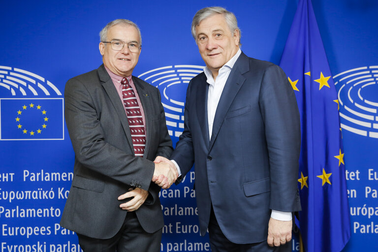 Photo 1: Antonio TAJANI, EP President meets with Michel DANTIN.