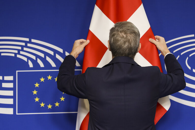 Antonio TAJANI, EP President meets with with Danish Prime Minister Lars Lokke RASMUSSEN - Official welcome