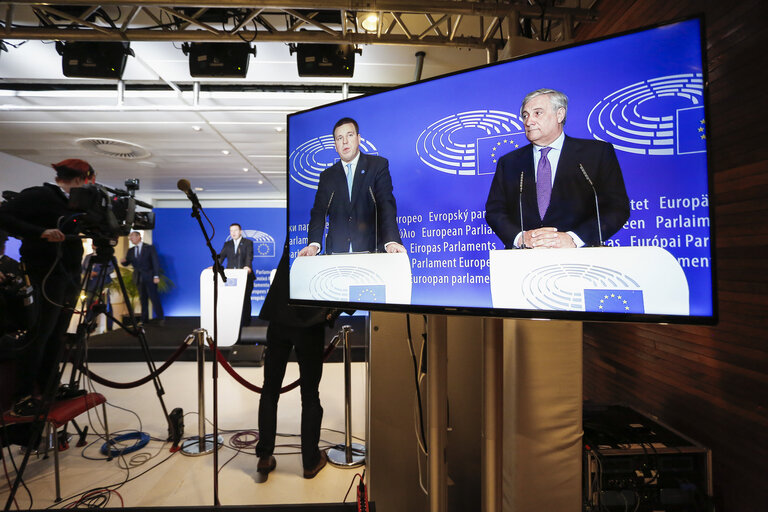 Fotografi 7: Visit of the Prime Minister of Estonia . Press point