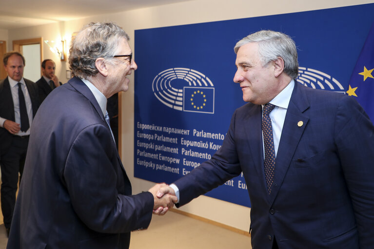 Antonio TAJANI - EP President meets with Meeting with Bill Gates, co-chair of the Bill & Melinda Gates Foundation