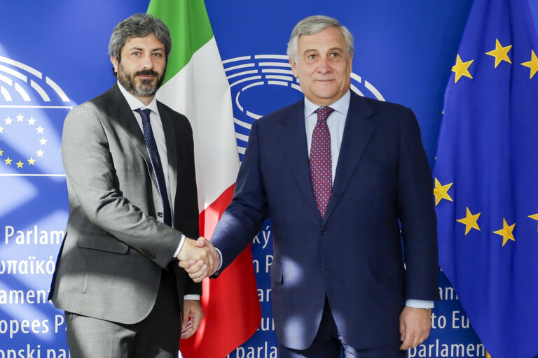 Antonio TAJANI, EP President meets with Roberto FICO, President of the Italian Chamber of Deputies