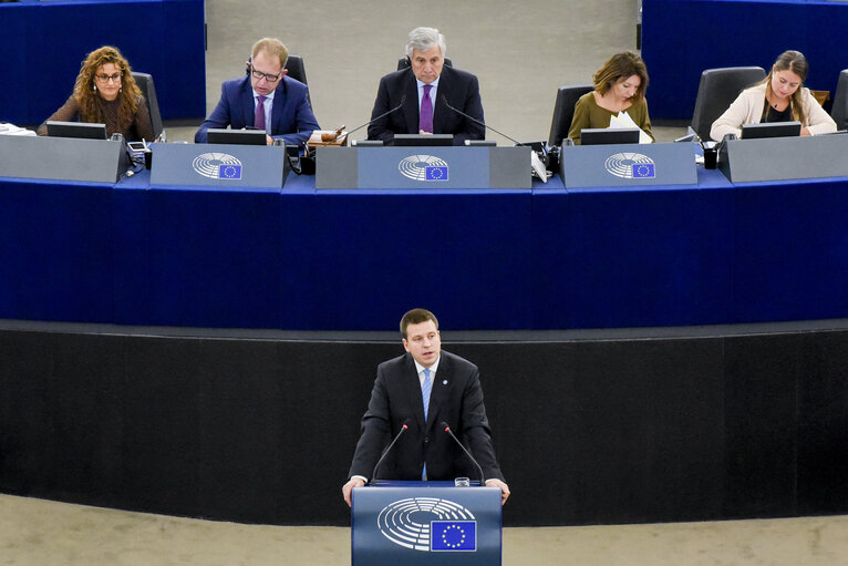 Fotografi 4: Plenary session - Debate on the Future of Europe with the Prime Minister of Estonia