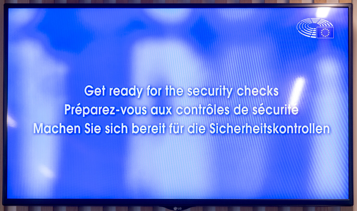 TV screen for security checks