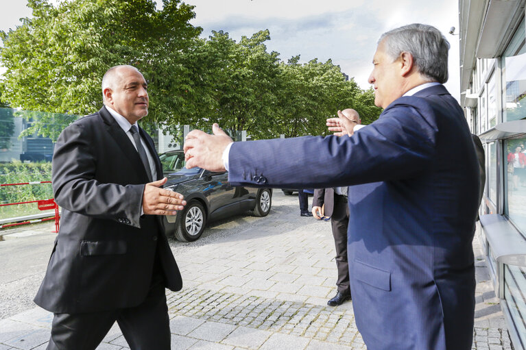 Fotografia 6: Antonio TAJANI - EP President meets with Boyko BORISSOV, Bulgarian Prime Minister- Welcoming