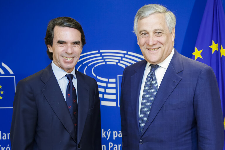 Antonio TAJANI - EP President meets with Jose Maria AZNAR, former Prime Minister of Spain