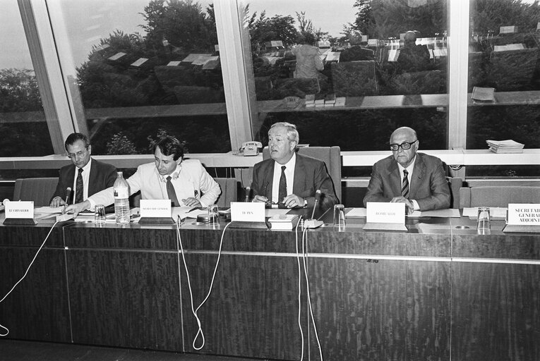 Meeting at the European Parliament in Strasbourg in June 1985