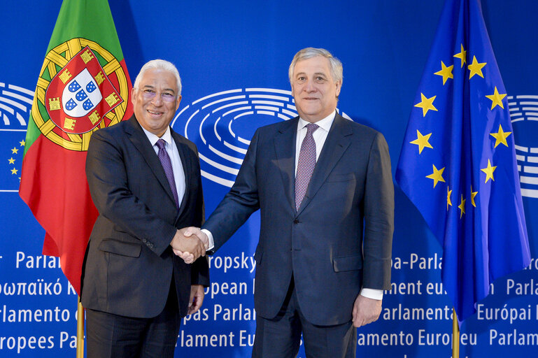 Fotografija 2: Antonio TAJANI - EP President meets with António COSTA - Prime Minister of Portugal