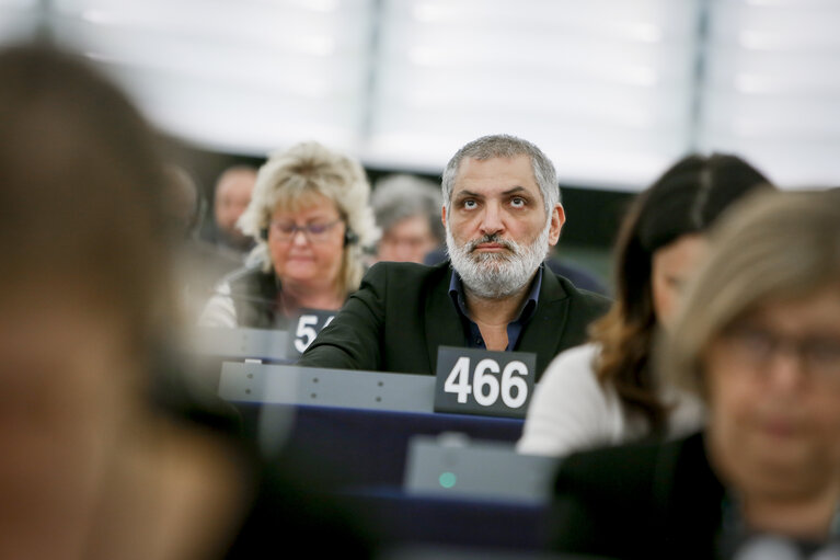 Damian DRAGHICI voting in the plenary session of the EP in Strasbourg