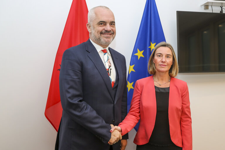 Fotagrafa 1: Federica MOGHERINI, HRVP of the EC meets with Edi RAMA, Prime Minister of Albania, at the EP in Brussels.