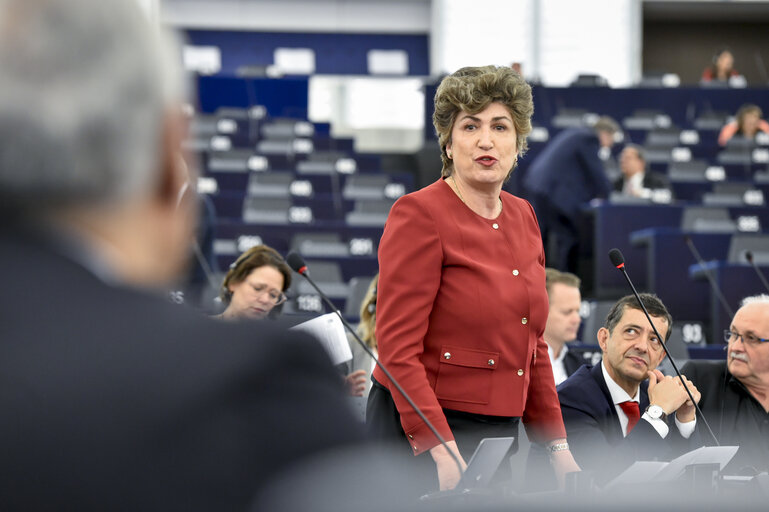 Fotografie 3: Maria Joao RODRIGUES in plenary session in Strasbourg