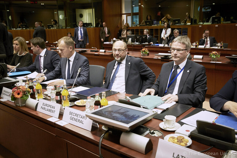 Foto 1: European Council Meeting 15-16 october 2015 to focus on Migration in its Various Aspects. The Completion of the Economic and Monetary Union and the State of Play on the UK Referendum.