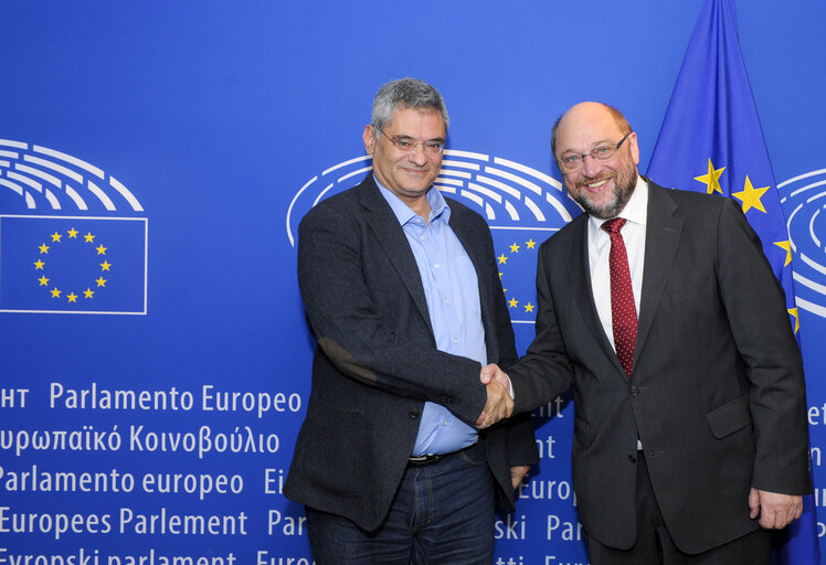 Suriet 1: Martin SCHULZ - EP President meets with MEP Miltjadis KYRKOS