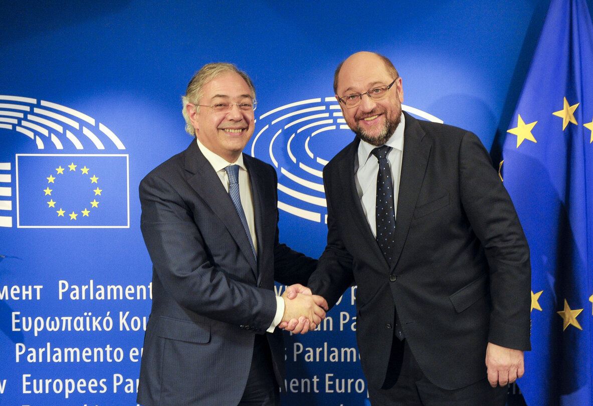 Martin SCHULZ - EP President meets with Vitor da SILVA CALDEIRA, President of the Court of Auditors