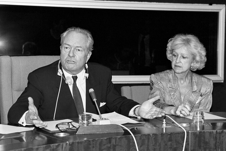 Press Conference of MEP Jean Marie LE PEN at the European Parliament in Strasbourg