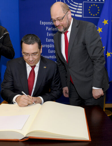 Martin SCHULZ - EP President meets with the Prime Minister of Romania - Protocol Room