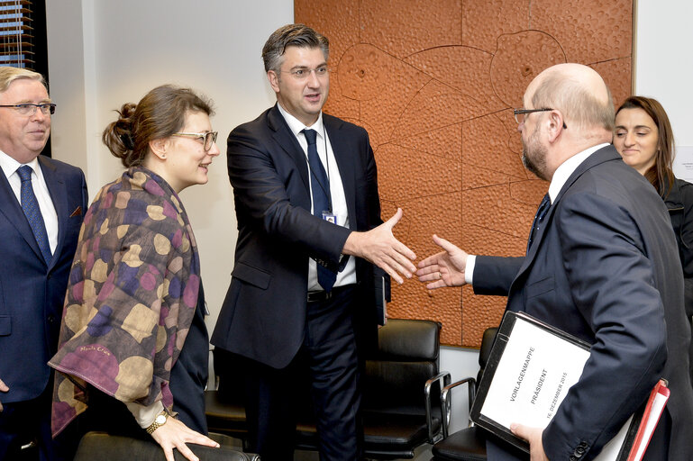 Снимка 4: EP President meets with Pat COX - Former EP President, Andrej PLENKOVIC - MEP