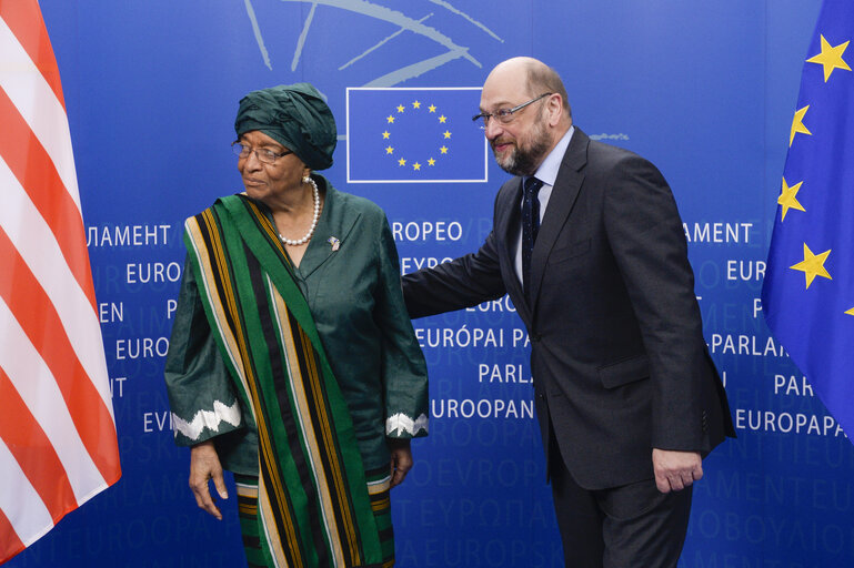 Valokuva 2: Martin SCHULZ - EP President meets with Ellen JOHNSON SIRLEAF - President of Liberia