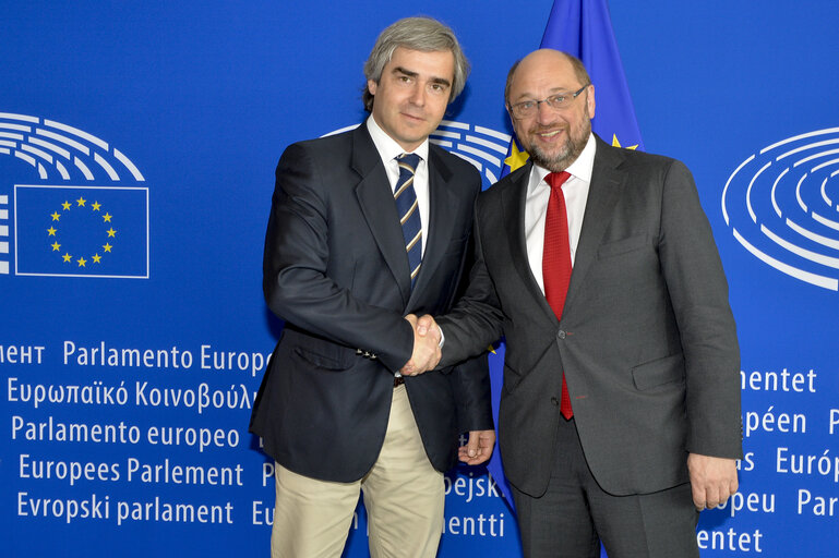 Martin SCHULZ - EP President meets with MEP Nuno MELO