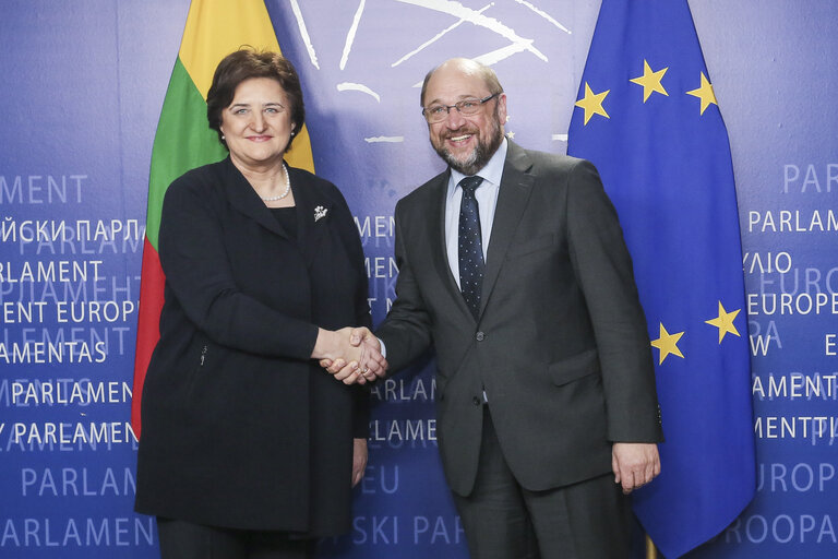 Martin SCHULZ - EP President meets with Loreta GRAUZINIENE - Speaker of the Seimas of the Republic of Lithuania