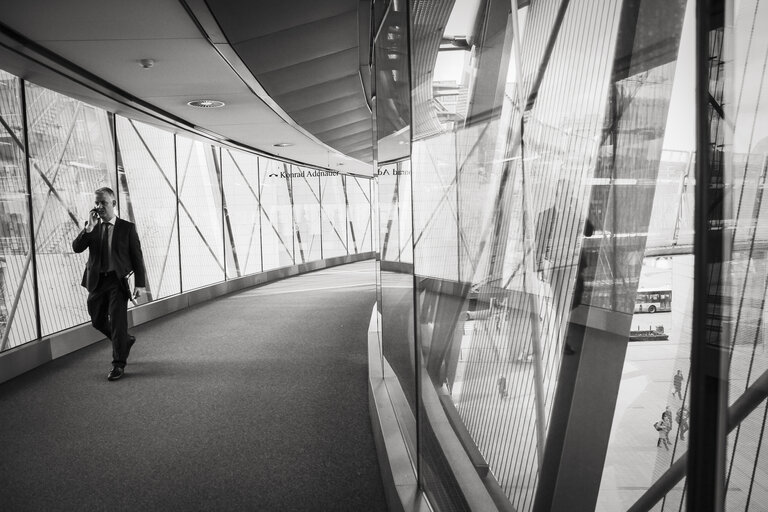 MEP Matthias GROOTE in the Adenauer passerelle at the European Parliament in Brussels