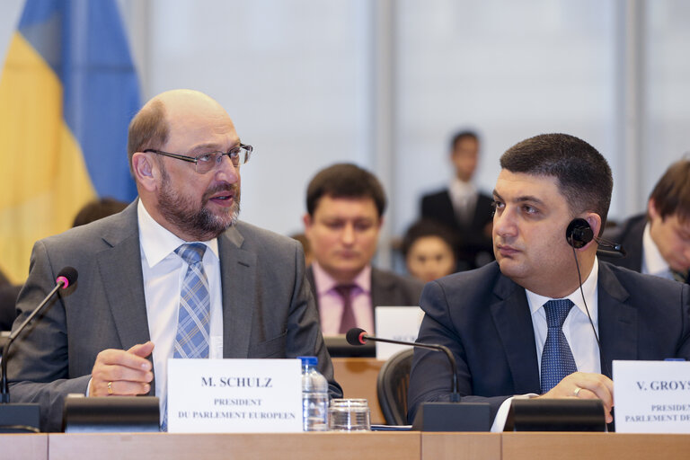 Fotogrāfija 5: Opening of the first meeting of the EU-Ukraine Parliamentary Association Committee (PAC) with the Chairperson of the Verkhovna RADA of Ukraine