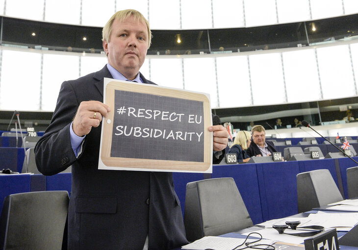 Arne GERICKE in plenary session week 37 2015 in Strasbourg