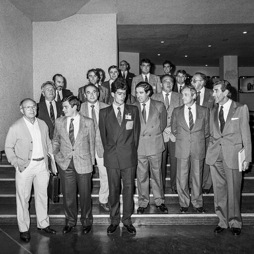 Photo 6 : Spanish cyclist Miguel INDURAIN is received at the European Parliament in Strasbourg following his victory in the Tour of the EEC cycling race