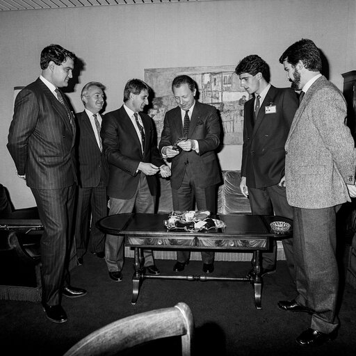 Φωτογραφία 2: Spanish cyclist Miguel INDURAIN is received at the European Parliament in Strasbourg following his victory in the Tour of the EEC cycling race