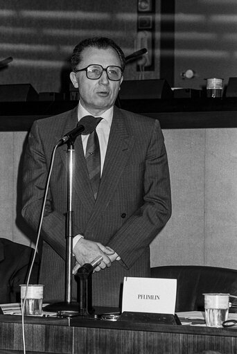 Photo 17: Death of Altiero SPINELLI - Homage during a meeting of the Committee on Institutional Affairs in Strasbourg in presence of EP President and EC President