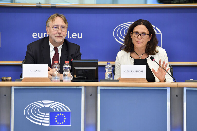 Fotografi 18: INTA committee meeting. Exchange of views with Cecilia MALMSTROM, Member of the EC in charge of Trade.