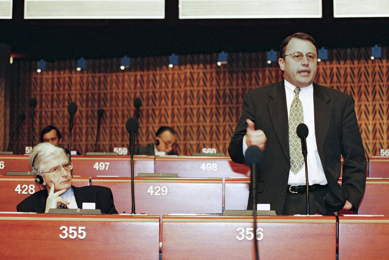 Portrait of Paul RUBIG in the Hemicycle at  Strasbourg