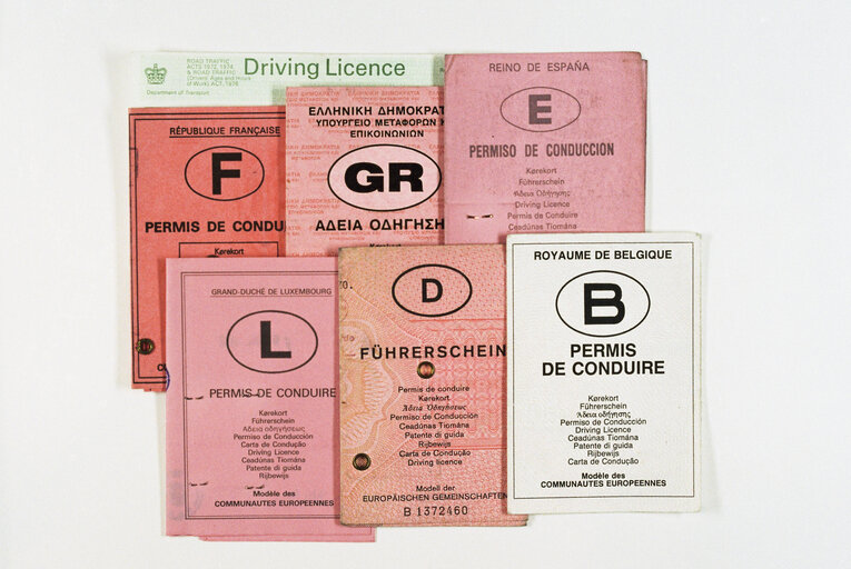 Driving licenses of various European countries