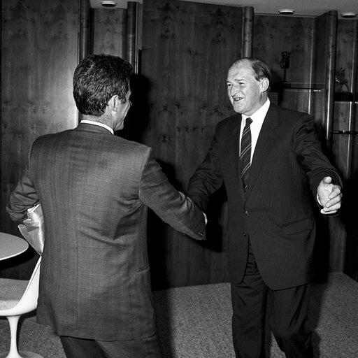 Lord Henry PLUMB - EP President receives a guest at the European Parliament