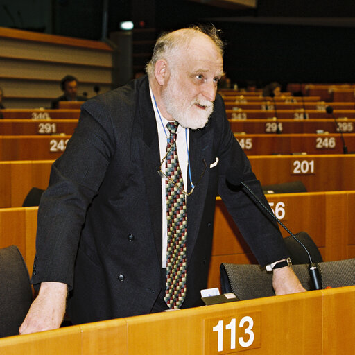 MEP Bengt HURTIG during the plenary session at the European Parliament in Brussels.