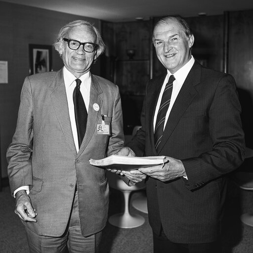 Lord Henry PLUMB - EP President receives a guest at the European Parliament